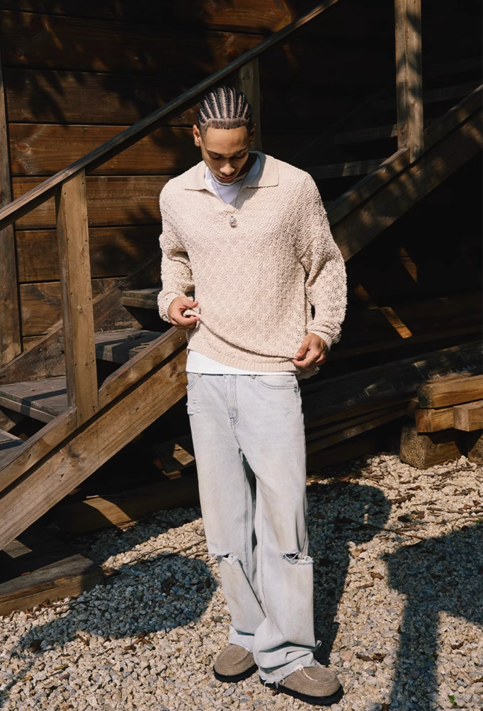 Remedy Mesh Polo Knit Sweater