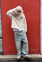 Remedy Number Patch Embroidered Polo Knit Sweater
