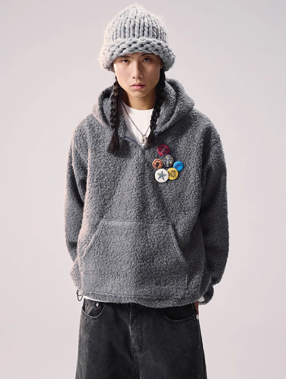 Remedy Sherpa Fleece Half Zip Hoodie