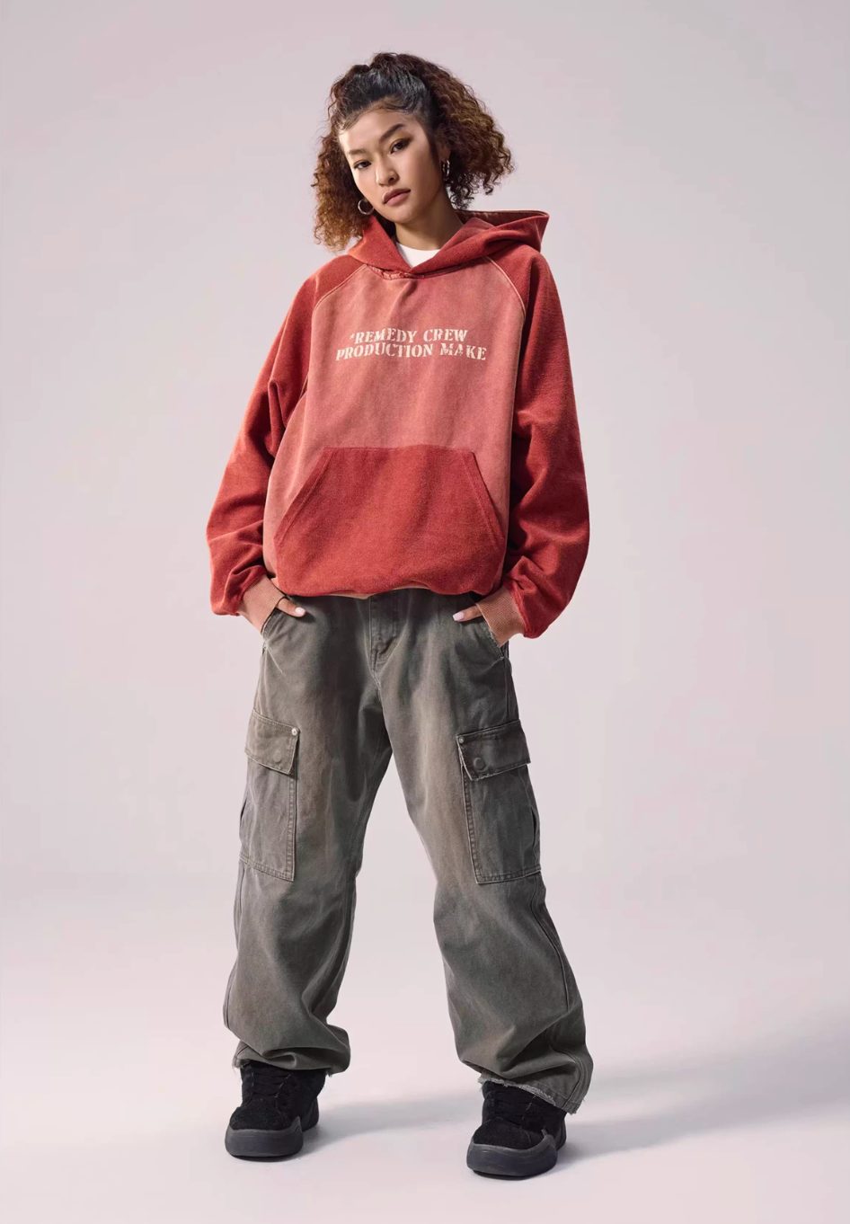 Remedy Washed Reversible Raglan Hoodie