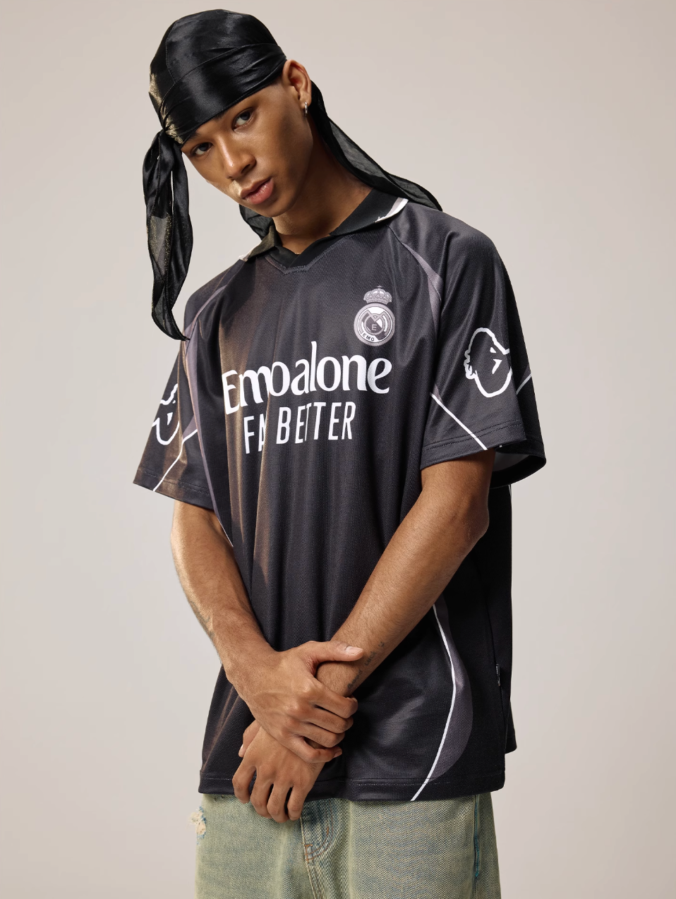 Remedy Emoalone Print Inspired Soccer Jersey Polo Shirt