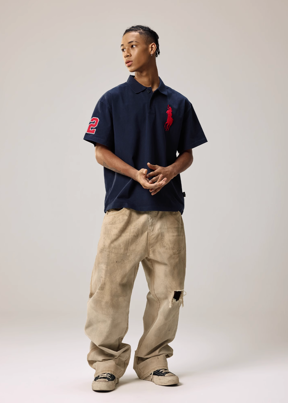 Remedy Cocktail Glass Girl Embroidery Polo Shirt