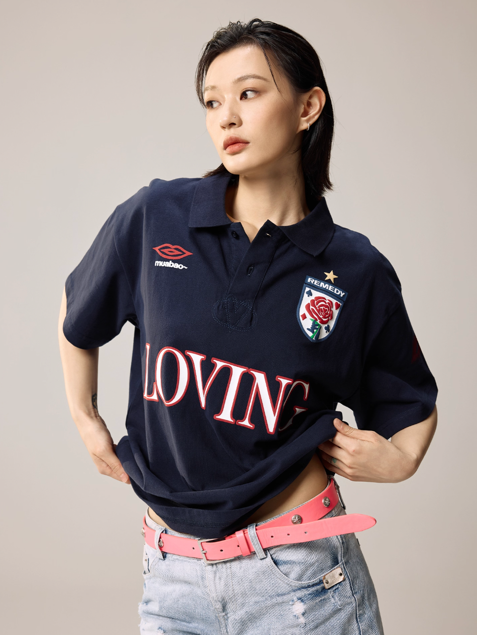 Remedy LOVING Foam Print Polo Shirt