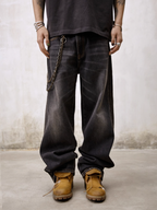 Remedy Double Layer Back Pocket Side Stitch Washed Jeans