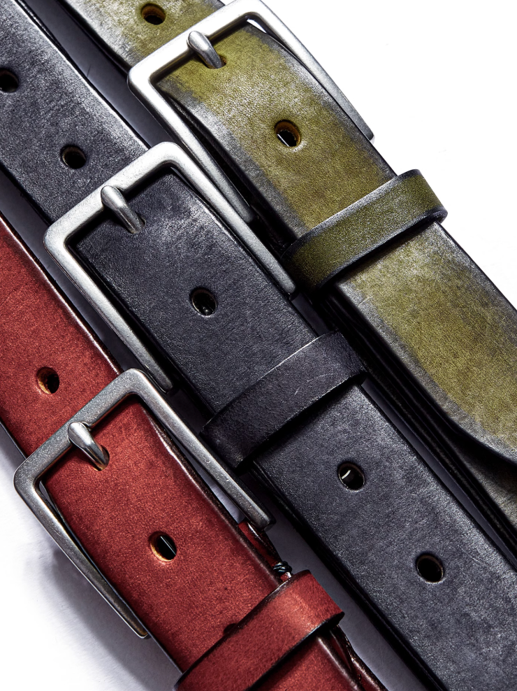 Remedy Washed Color Metal Studded Leather Belt