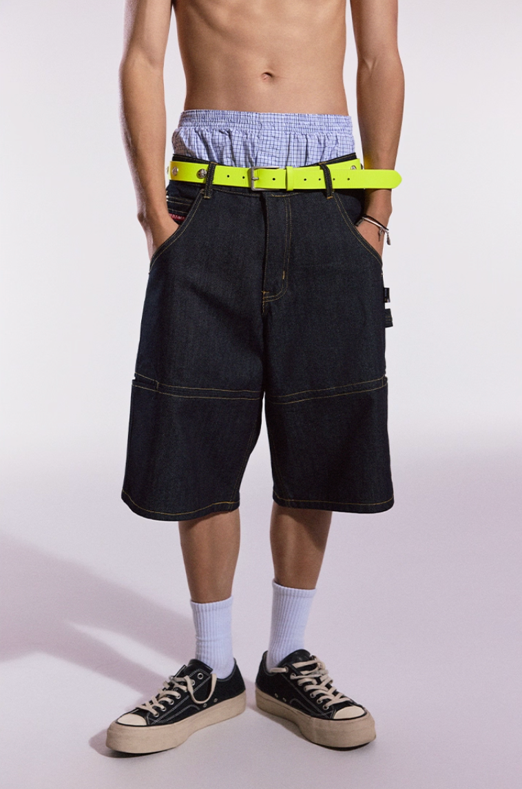 Remedy Neon Metal Studded Leather Belt