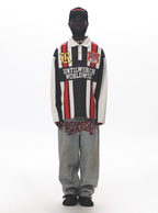 UNTILWERICH Contrast Stitch Long Sleeve Polo Jersey