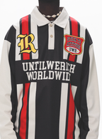 UNTILWERICH Contrast Stitch Long Sleeve Polo Jersey