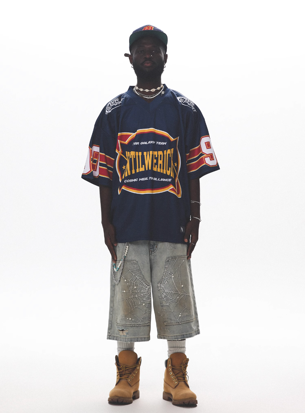 UNTILWERICH Vintage Graphic Mesh Hockey Jersey