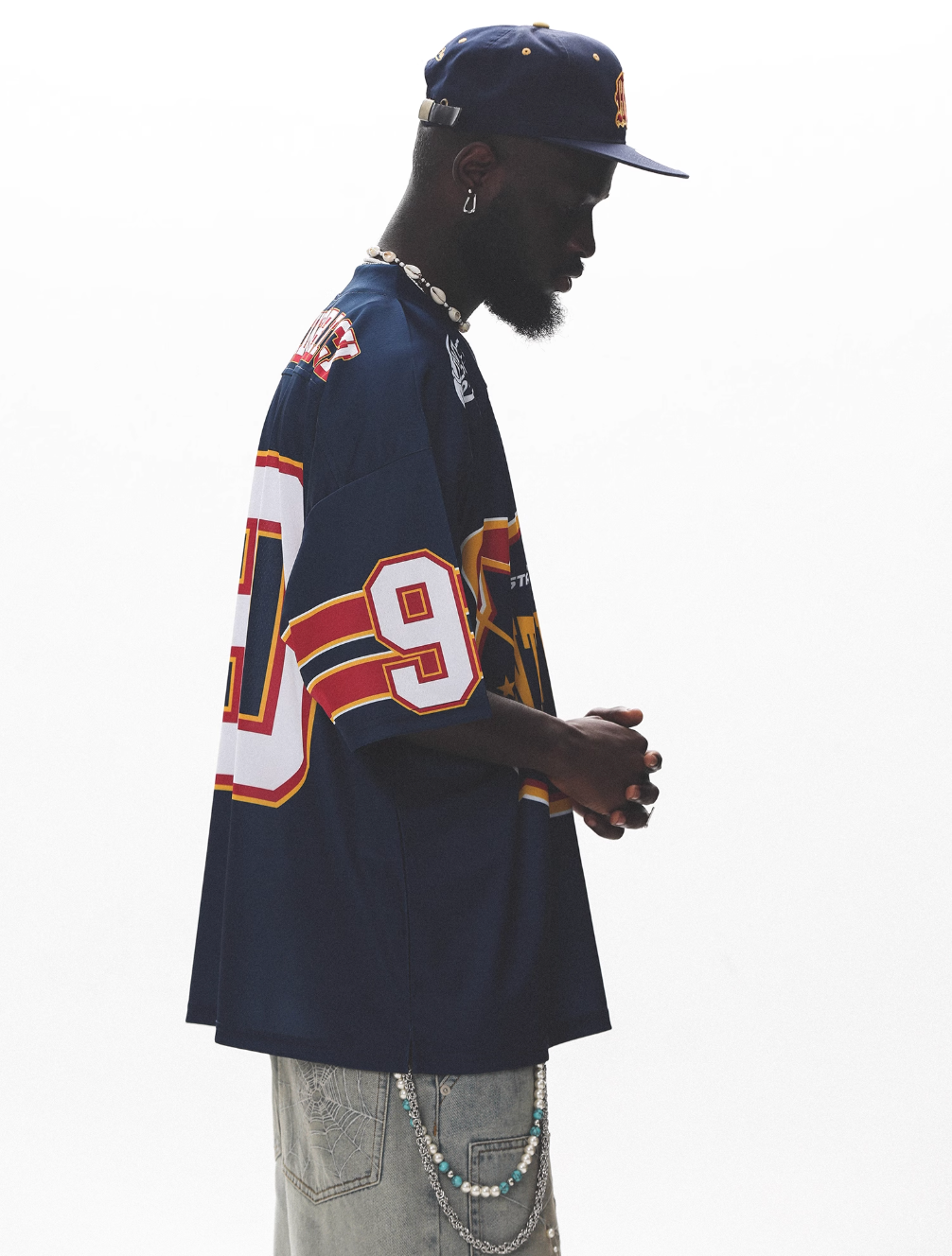 UNTILWERICH Vintage Graphic Mesh Hockey Jersey
