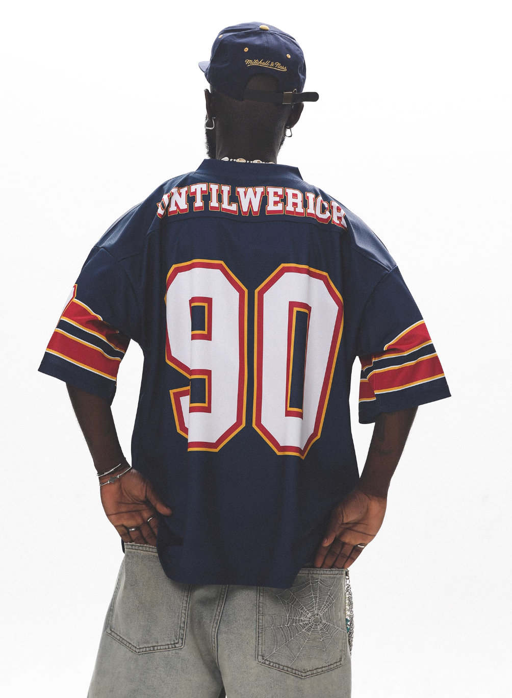 UNTILWERICH Vintage Graphic Mesh Hockey Jersey