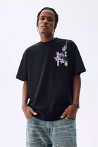 MEDM Vine Flower Embroidered Logo Tee