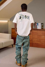 MEDM Vine Flower Embroidered Logo Tee