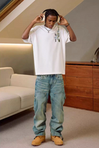 MEDM Vine Flower Embroidered Logo Tee