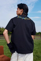 MEDM Butterfly Embroidered Neckline Tee