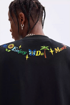 MEDM Butterfly Embroidered Neckline Tee