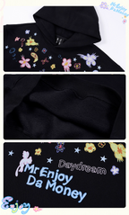 MEDM Graffiti Flower Print Hoodie