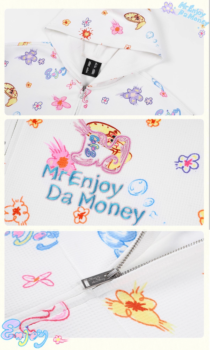 MEDM Graffiti Flower Full Print Zip Up Hoodie