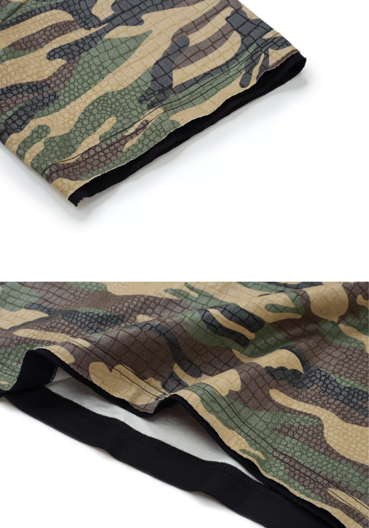 EVILKNIGHT(EK) Embossed Snake Print Camo Polo