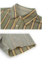 EVILKNIGHT(EK) Striped Plaid Reversible Short Sleeve Shirt