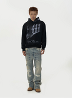 EVILKNIGHT(EK) Mirror Duality Graffiti Print Hoodie