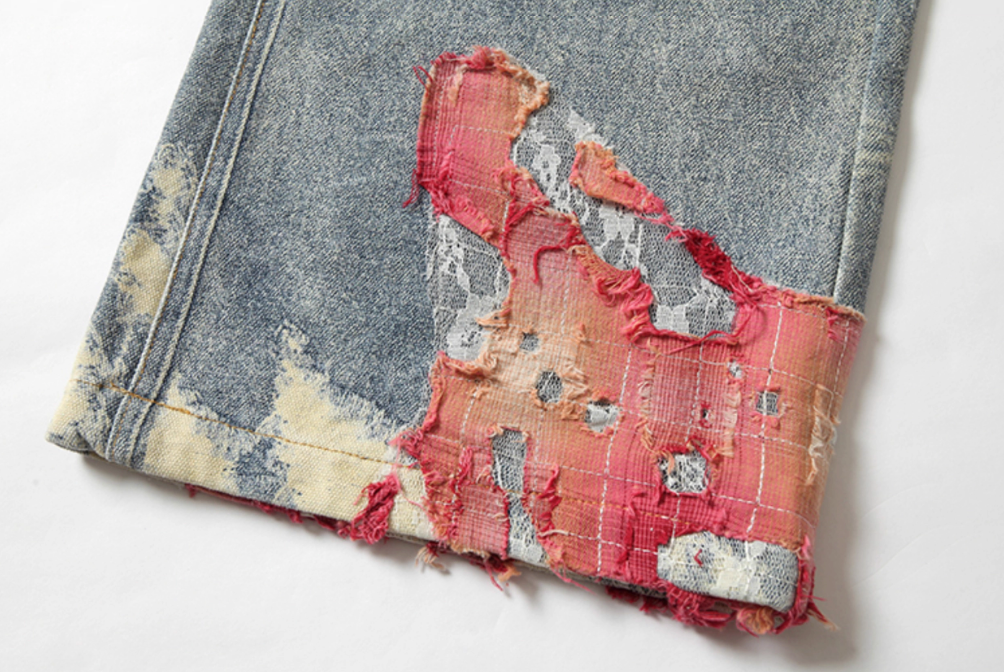 YADcrew Evening Lace Print Denim Jeans