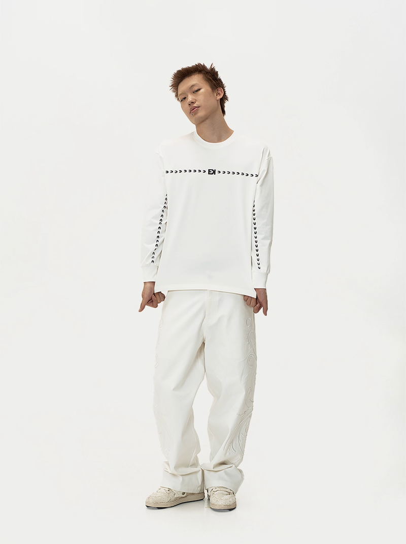 EVILKNIGHT(EK) Basic Arrow Logo Long Sleeve Tee