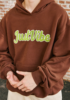 JUST VIBE Terry Embroidered Logo Hoodie