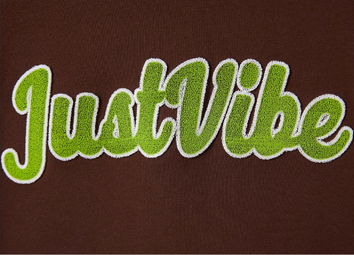 JUST VIBE Terry Embroidered Logo Hoodie