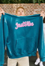 JUST VIBE Terry Embroidered Logo Hoodie
