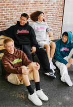 JUST VIBE Terry Embroidered Logo Hoodie