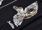 JUST VIBE Lace Peace Dove Zip Up Hoodie