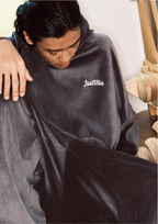JUST VIBE Side Stripe Velvet Hoodie