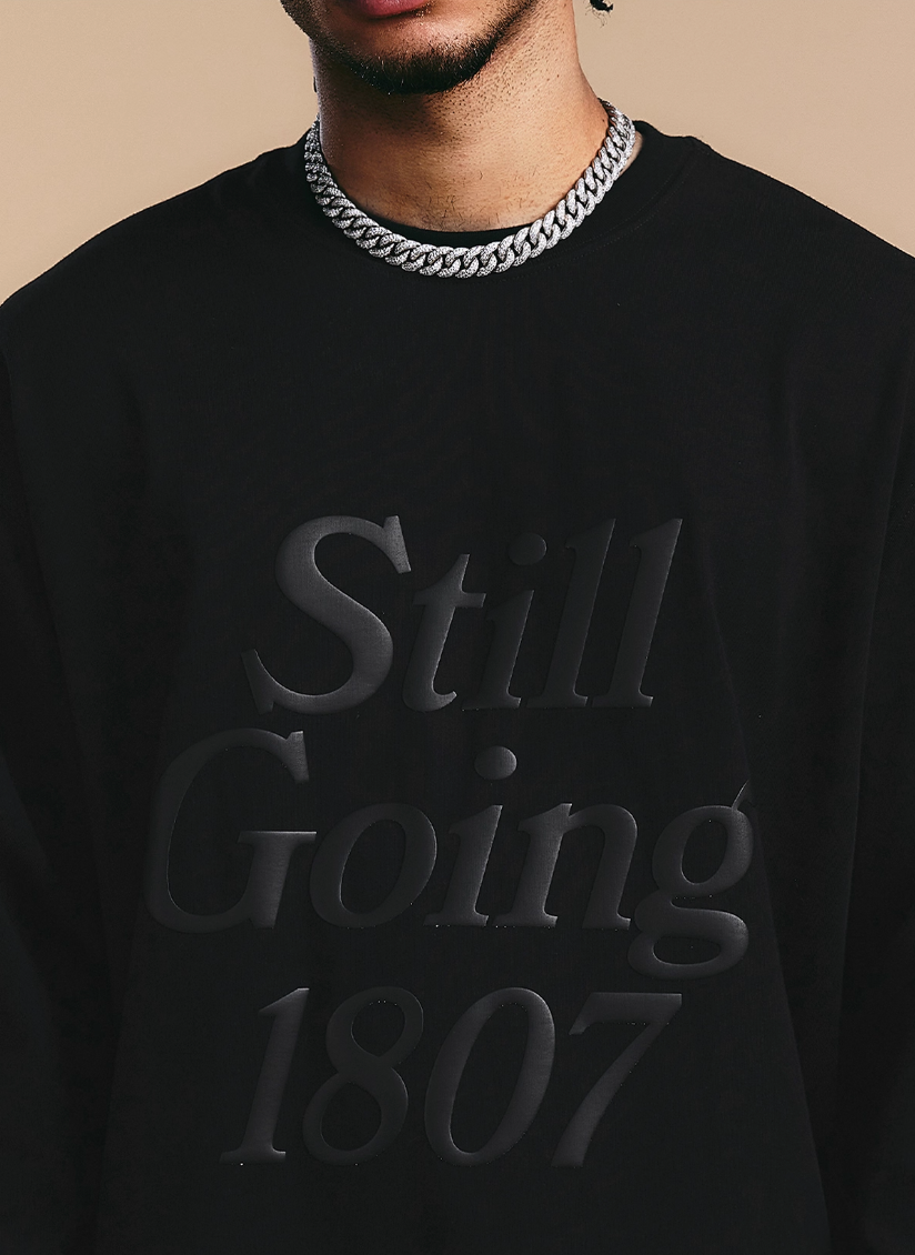 1807 Still Going Foam Print Long Sleeve Tee