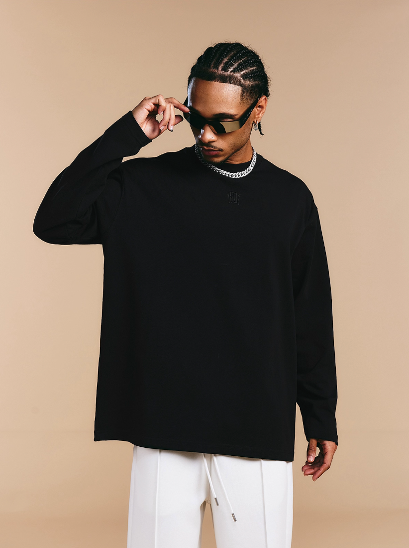 1807 Glossy Logo Print Long Sleeve Tee