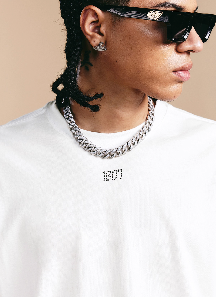 1807 Crystal Rhinestone Logo Long Sleeve Tee