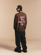 1807 Blurred Logo Print Distressed Long Sleeve Tee