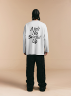 1807 Blurred Logo Print Distressed Long Sleeve Tee