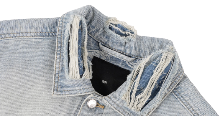 1807× LABT Paisley Pattern Wash Denim Jacket