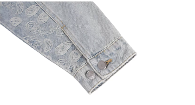 1807× LABT Paisley Pattern Wash Denim Jacket