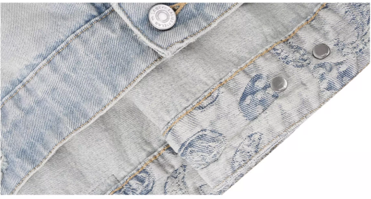 1807× LABT Paisley Pattern Wash Denim Jacket