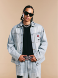 1807× LABT Paisley Pattern Wash Denim Jacket