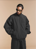 1807 Textured Plaid Fabric Track Jacket