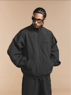 1807 Textured Plaid Fabric Track Jacket