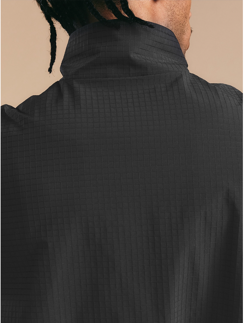 1807 Textured Plaid Fabric Track Jacket