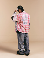 1807 Swarovski Crystal Diamond Plaid Long Sleeve Shirt