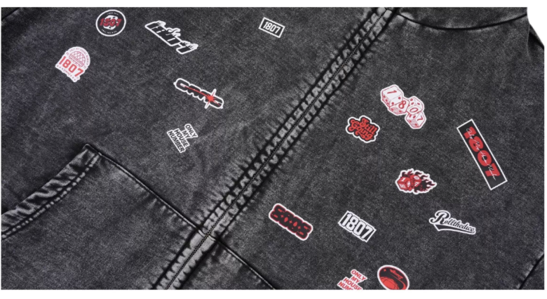 1807× LABT Logo Patch Washed Zip Up Hoodie