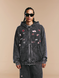 1807× LABT Logo Patch Washed Zip Up Hoodie