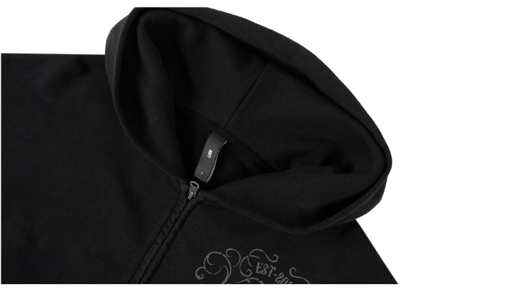 1807 Swarovski Crystal Diamond Washed Zip Up Hoodie