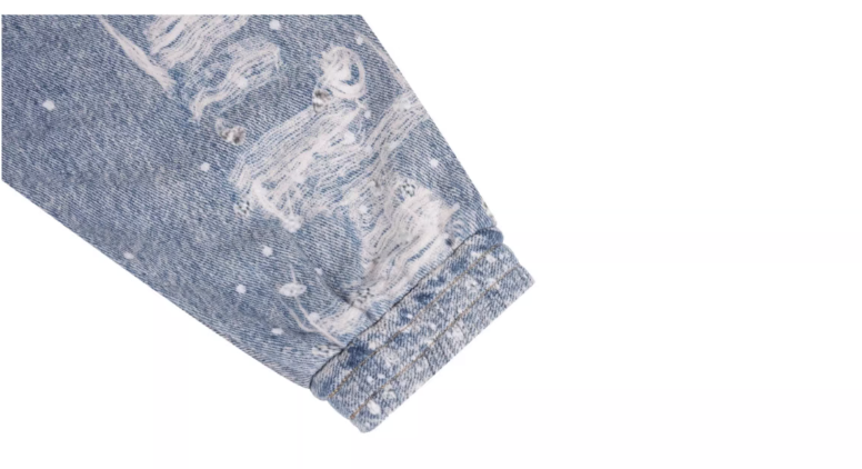1807 Swarovski Crystal Diamond Denim Zip Up Hoodie
